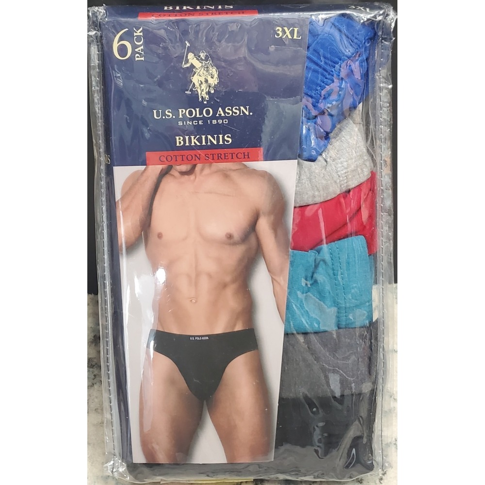 NEW MEN'S "US POLO ASSN. BIKINIS 6 PACK BIKINI BRIEF UNDERWEAR" 3XL